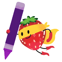 Strawberry Crayon Sticker by DeeBee's Organics