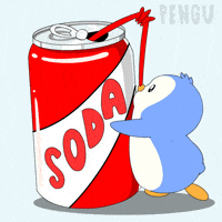 Penguin Drinking GIF by Pudgy Penguins