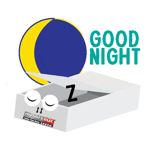 Sleepy Good Night Sticker by mySAFEBOX