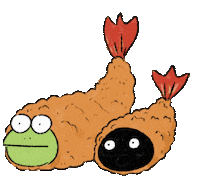 karume1127 かえる fried shrimp えびふらい カルパス Sticker