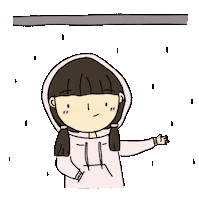 Illustration Raining Sticker