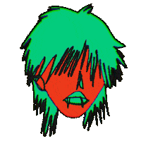 Glitch Hair Sticker