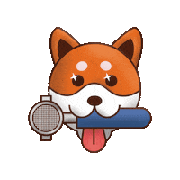 ponzerdesigns coffee dogs shiba barista Sticker