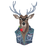LilaLotta apple wild forest deer Sticker