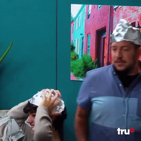 Metstradamus giphygifmaker impractical jokers sal vulcano tin foil hat class GIF
