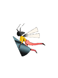 Antville illustration animal fly flying Sticker
