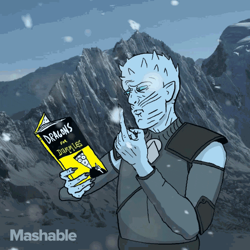 mashable thinking game of thrones dragon reading GIF