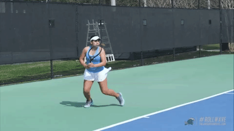 women's tennis wave GIF by GreenWave