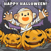 Happy Trick Or Treat GIF by Wise Monkey Meme