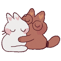 chewzyart love cats hug couple Sticker