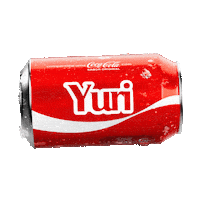 Sponsored gif. A red can of Coca-Cola with the name "Yuri" spins horizontally.