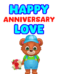 Happy Anniversary Couple Sticker by Lucas and Friends by RV AppStudios