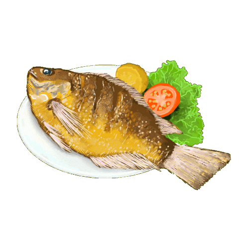 Fried Fish Comida Sticker