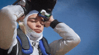 jamie chadwick helmet on