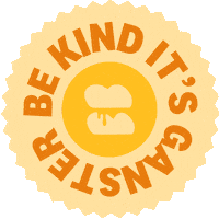 Be Kind Its Gangster Sticker by Burger Burger