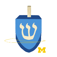 Happy Hanukkah Dreidel Sticker by University of Michigan