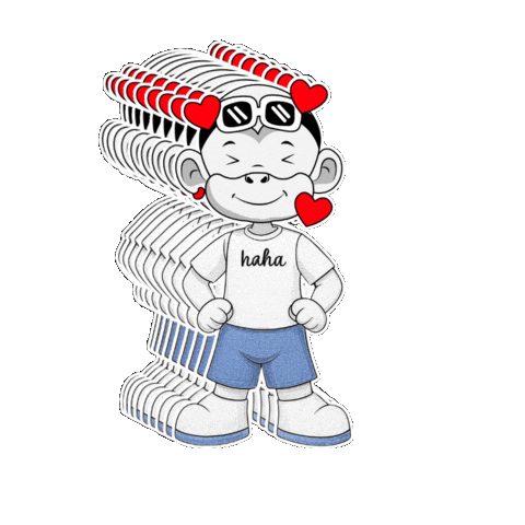 Cute Laugh White Monkey Sticker by Zhot