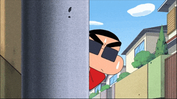 Shinchan anime japan hide spy GIF
