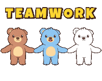 Work Together Teddy Bear Sticker by BEARISH