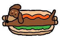 Sausage Dog Sandwich Sticker by Joguman Studio