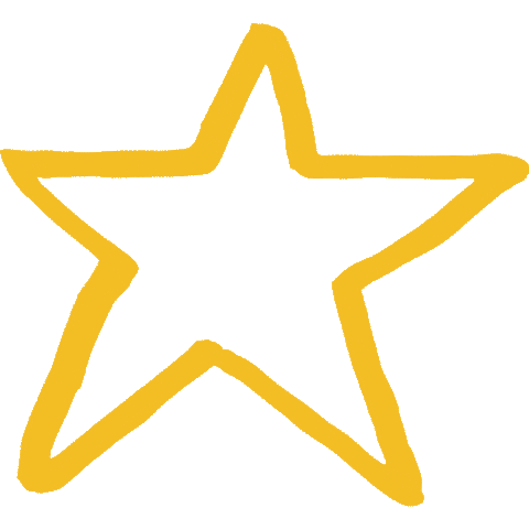 Gold Star Art Sticker by primarydotcom