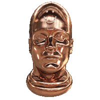 gived loop head smiley sculpture Sticker