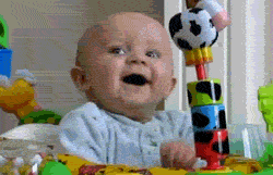 GIF of a scared baby