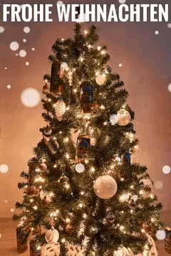 frohe weihnachten bier baum GIF