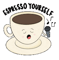 thedesigningpat coffee singing sing caffeine Sticker