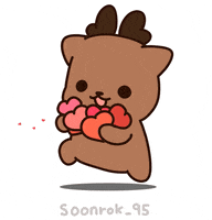 soonrok_95 heart deer reindeer 사슴 GIF