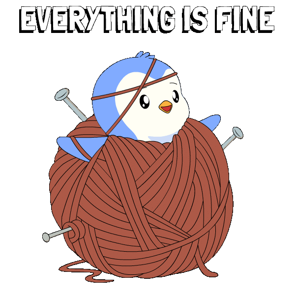 Nervous Its Fine Sticker by Pudgy Penguins