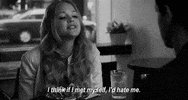 sad black and white GIF