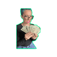 thewealthyqueenmovement money cash dollars nellie corriveau Sticker