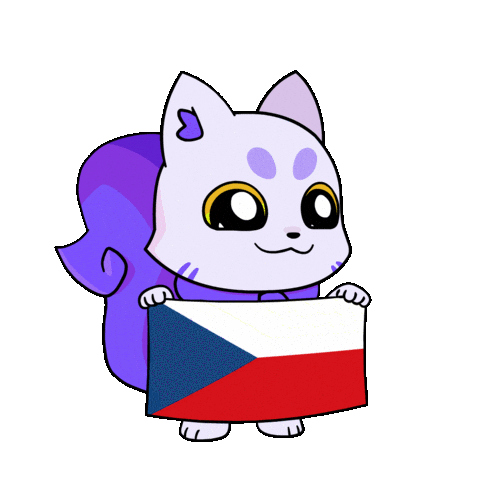 Czech Republic Flag Sticker by Lucky Kat Studios