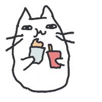 Cat Eating Sticker by bunny_is_moving