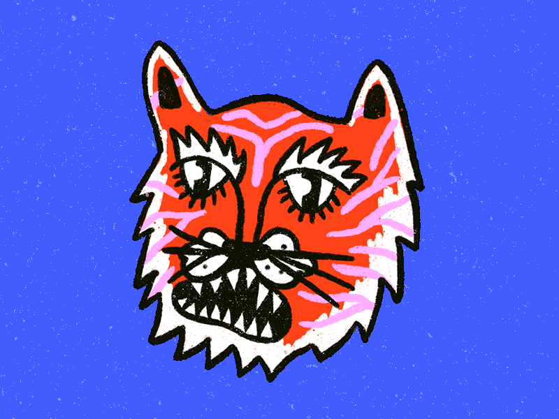 okmotionclub giphyupload animation illustration tiger GIF