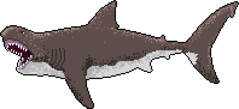 PositPixel giphyupload pixel art shark sprite Sticker