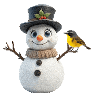 Boys Girls Snowman Sticker