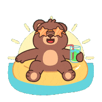 Happy Teddy Bear Sticker by BEARISH