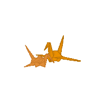 deabdil_official couple orange flying birds Sticker