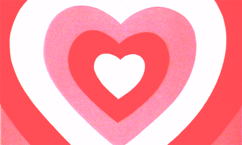 Digital art gif. A tiny heart within increasingly bigger hearts strobes in red pink and white.