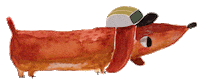 Hund Sausagedog Sticker by halfbirdmona
