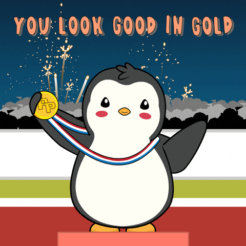 Gold Medal Joy GIF by Pudgy Penguins