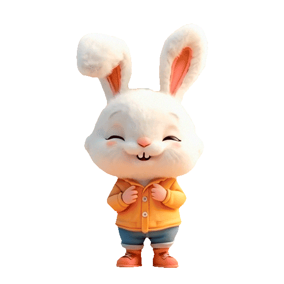 3D Bunny Sticker by Omer Studios