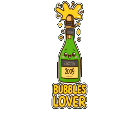 Champagne Bottle Wine Sticker by Teo KayKay