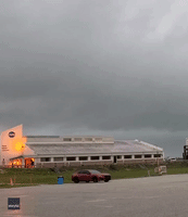 Lightning Strike Seen Over NASA Building as Storms Sweep Across East Florida