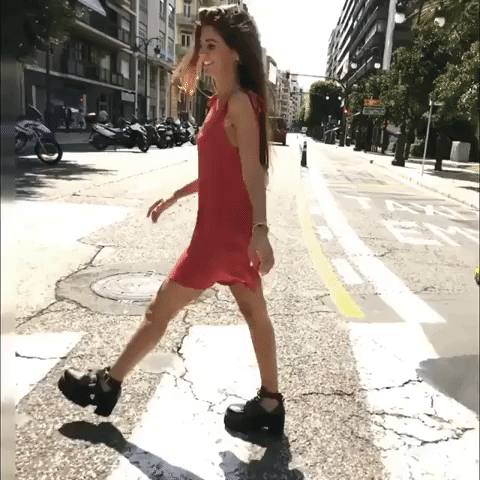 happy turn around GIF