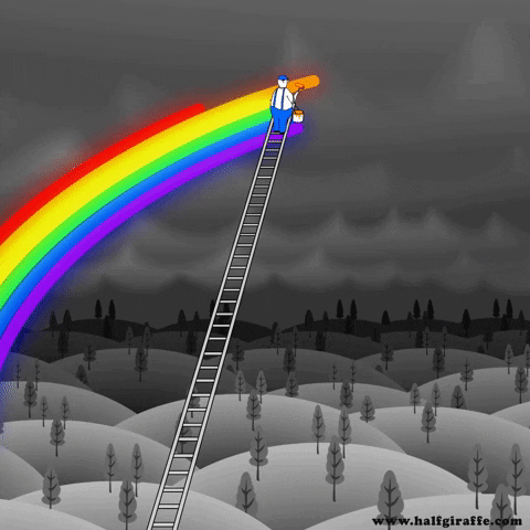 rainbow decorator GIF by William Garratt