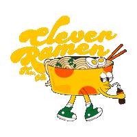 cleverramen ramen clever ramen noodles ramen bowl Sticker