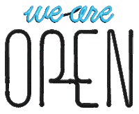 wingsart business neon sign open Sticker